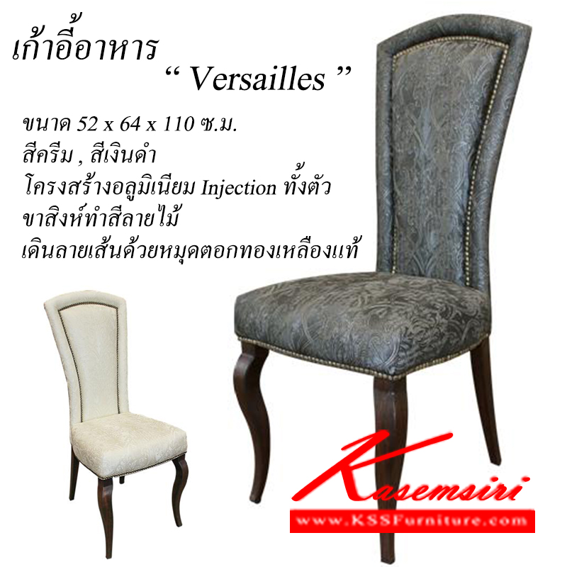 จำหน่ายเฟอร์นิเจอร์|โฮมจังกึม|Home Jung Kum|เก้าอี้อาหาร|Versailles|เก้าอี้อาหาร โครงอลูมิเนียม Injection ทั้งตัว ขาสิงห์ทำสีลายไม้ เดินลายเส้นด้วยหมุดตอกทองเหลืองแท้
ขนาด ก520xล640xส1100มม. มี2สี (สีครีม,สีเงินดำ) เก้าอี้อาหาร โฮมจังกึม