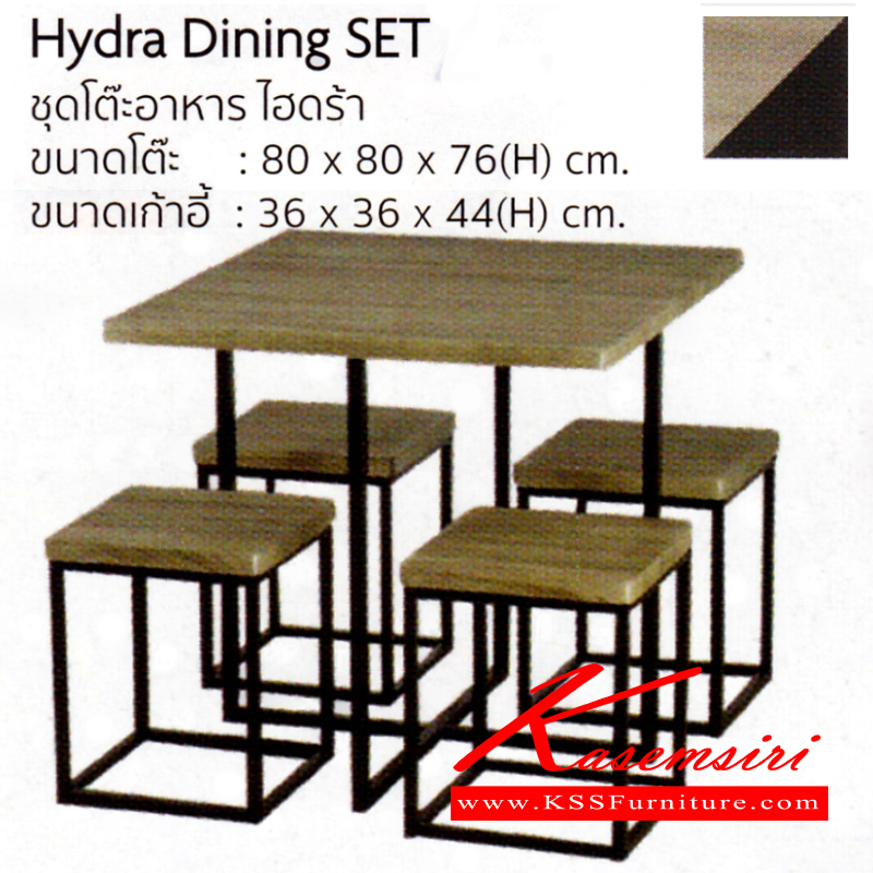 จำหน่ายเฟอร์นิเจอร์|อิมเมจ|IMAGE|ชุดโต๊ะอาหาร|HydraDining|ชุดโต๊ะอาหาร 4 ที่นั่ง รุ่น ไฮดร้า สีเทาลายไม้/ดำ
โต๊ะ ขนาด ก800xล800xส760มม.
เก้าอี้ ขนาด ก360xล360xส440มม. ชุดโต๊ะอาหาร อิมเมจ