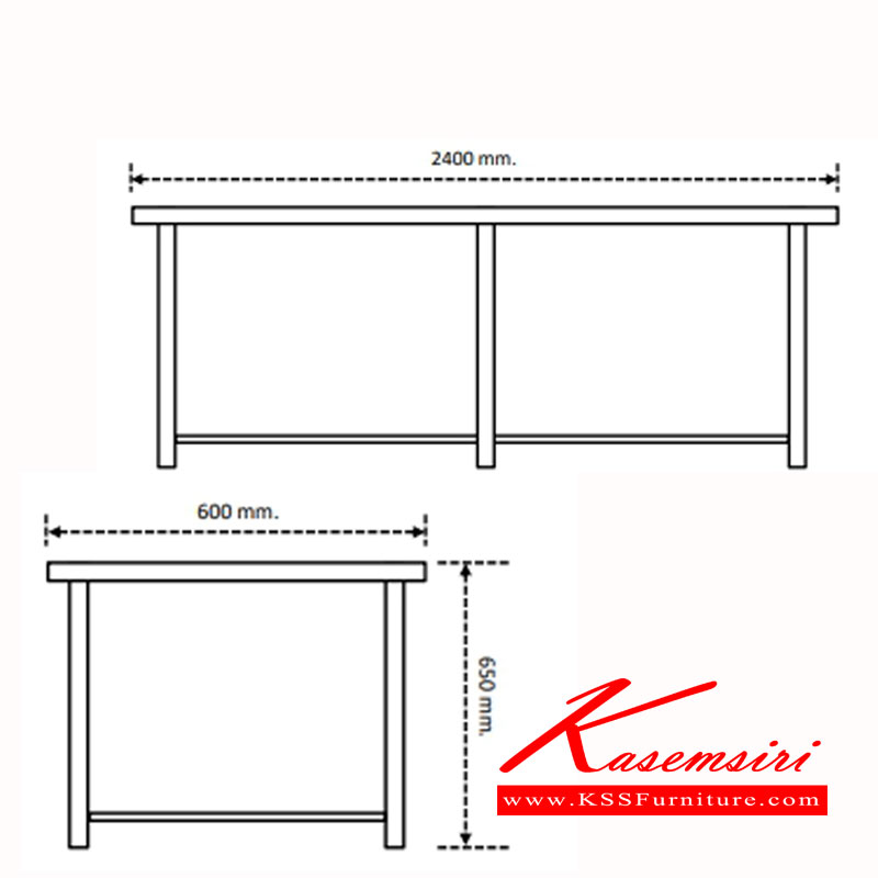 SPD-EXTB-โต๊ะสแตนเลส เกรด 304 ทั้งตัว หนา 1มม. งานเชื่อม ขนาด 2400x600x650 มม. ขาสวมจุกยาง โต๊ะสแตนเลส เอสพีดี-SPD-โต๊ะสแตนเลส