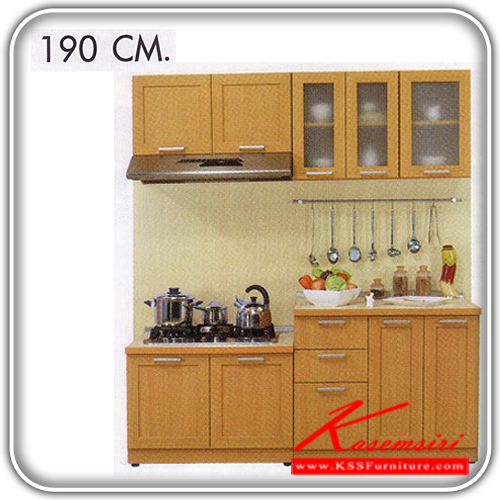 MODERN-KIT-190-ชุดห้องครัว ขนาด 190 CM. ประกอบด้วย MC-90ตู้วางเตาแก๊ส2บานเปิด และ MBD-40ตู้3ลิ้นชัก และ MB-60ตู้2บานเปิด และ MHW-90ตู้แขวนบานทึบ และ MW-60Gตู้แขวนบานกระจก และ MW-40Gตู้แขวนบานกระจก และ MT-90แผ่นTOP และ MT-100แผ่นTOP ชุดห้องครัว SURE-SURE-ชุดห้องครัว