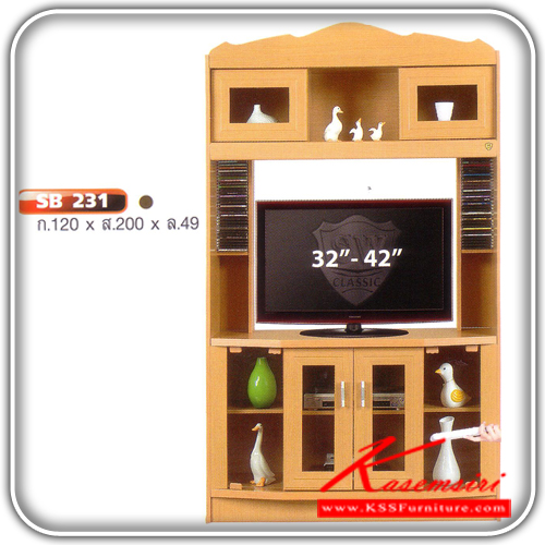 SB-231-ตู้วางทีวี มีช่องเก็บของ ขนาด ก1200xล490xส2000 มม. ตู้วางทีวี SW-SW-ตู้วางทีวี