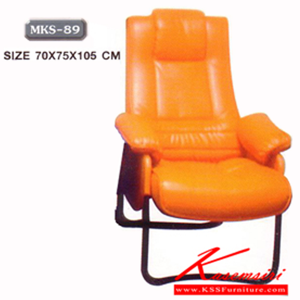31025::MKS-89::เก้าอี้พักผ่อน เก้าอี้ร้านเกมส์ ไม่มีที่วางเ้ท้า หุ้มหนัง 2 แบบ(หนัง/PVC,ผ้าฝ้ายสลับหนัง) ขนาด 70x75x105 ซม. เก้าอี้พักผ่อน MKS