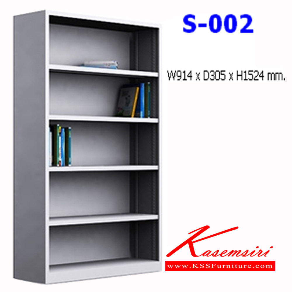 83013::S-002::ชั้นวางหนังสือเหล็ก แบบตรง 5 ชั้น ขนาด ก914xล305xส1524 มม. ชั้นหนังสือเหล็ก NAT