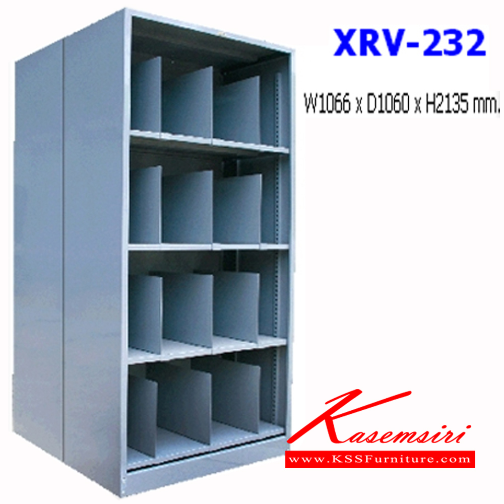 53086::XRV-232::A NAT 4-level steel shelf with 32 slots. Dimension (WxDxH) cm : 106.6x106x213.5 Metal Cabinets