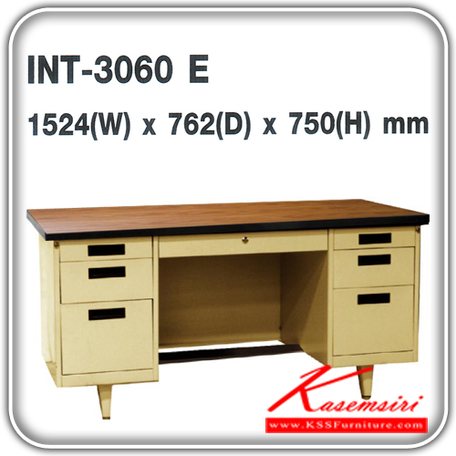 141070044::INT-3060-E::โต๊ะทำงาน INT-3060-E ระบบล็ออิสระแยกระหว่างลิ้นชักกลางและลิ้นชักตัวถังลิ้นชักตัวถังล็อคได้ทุกลิ้นชัก โต๊ะเหล็ก ITO โต๊ะเหล็ก