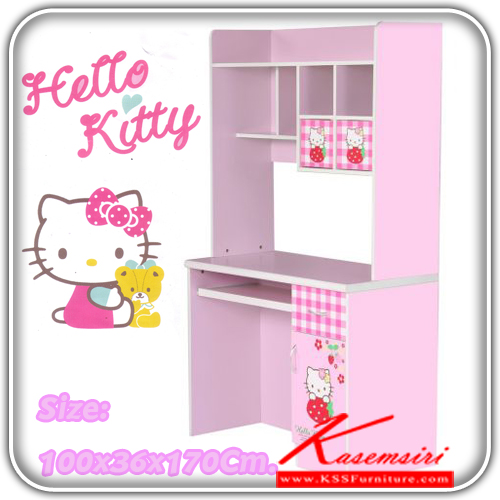 81602028::KTT1-01::A Kitty reading table. Dimension (WxDxH) cm : 100x36x170. Available in Pink