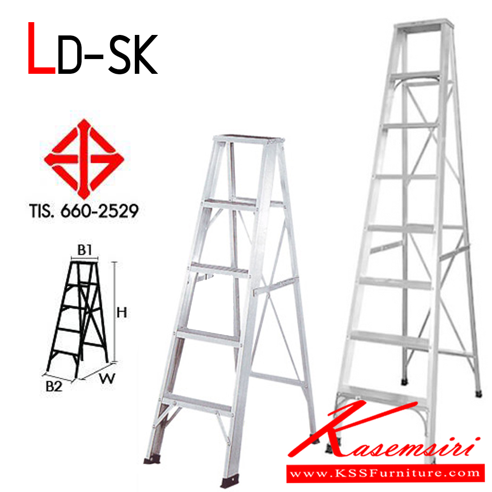 66021::LD-SK::บันไดอลูมิเนียม ซันกิ ขึ้นทางเดียว ขนาด  3-20 ฟุต มี มอก. รองรับน้ำหนัก 150 กก. พร้อมยางรองโพลิเมอร์กันลื่นและกันกระแสไฟ ซันกิ บันไดอลูมิเนียม
