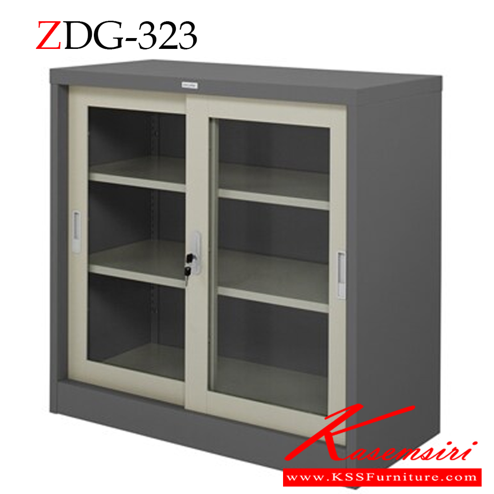 56008::ZDG-323::A Zingular metal cabinet with 3-feet sliding glass doors. Dimension (WxDxH) cm : 90x45x90. Available in Cream and Grey zingular Steel Cabinets zingular Steel Cabinets