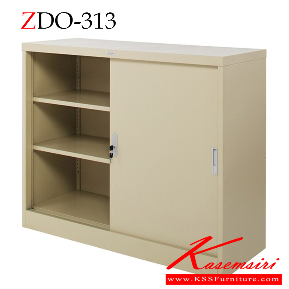 09047::ZDO-313::ตู้บานเลื่อนทึบ 3 ฟุต ขนาด ก917xล457xส900 มม. เหล็กหนา 0.6 มม. สีครีม ตู้เอกสารเหล็ก zingular