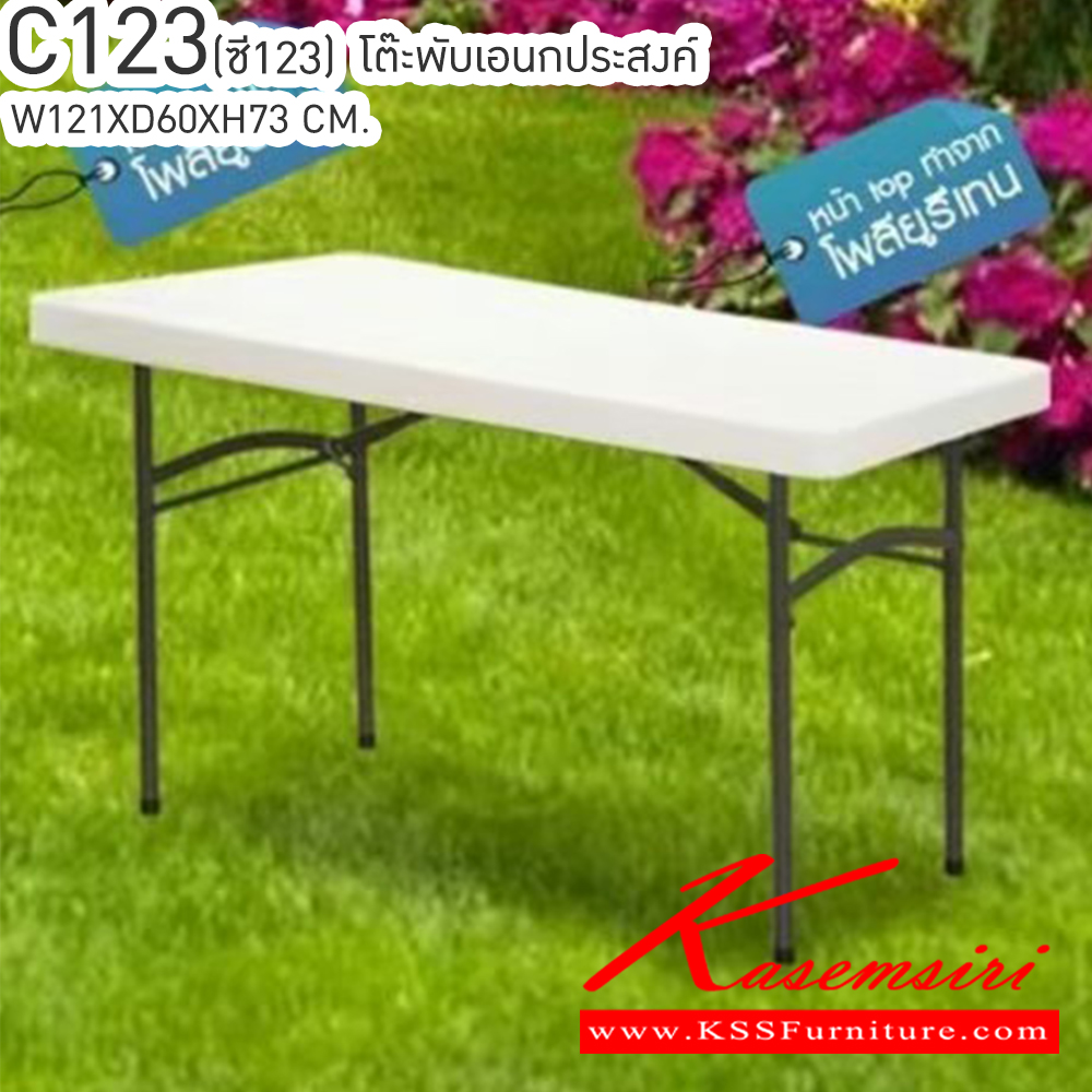 15094::C123::โต๊ะพับอเนกประสงค์  C123 ขนาด ก1230xล610xส730มม. หน้าท๊อปทำจาก โพลียูรีเทน โต๊ะพับ เบสช้อยส์