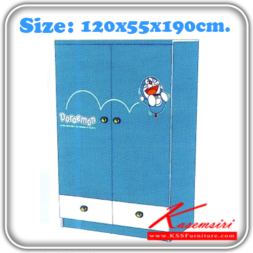 10798077::DM-WD-02::ตู้เสื้อผ้า ขนาด ก1200xล550xส1900 มม.  ตู้เสื้อผ้า-บานเปิด Doraemon