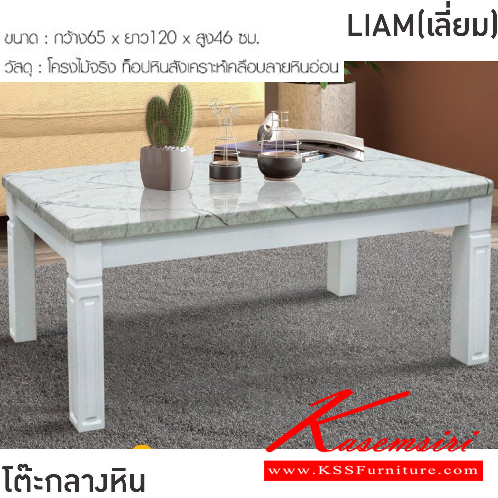 38000::LIAM(เลี่ยม)::โต๊ะกลางหน้าท็อปหิน LIAM(เลี่ยม) ขนาด ก1200xล650xส460 มม. โครงไม้จริง เลือกสีหน้าท็อปหินได้ ฟินิกซ์ โต๊ะกลางโซฟา