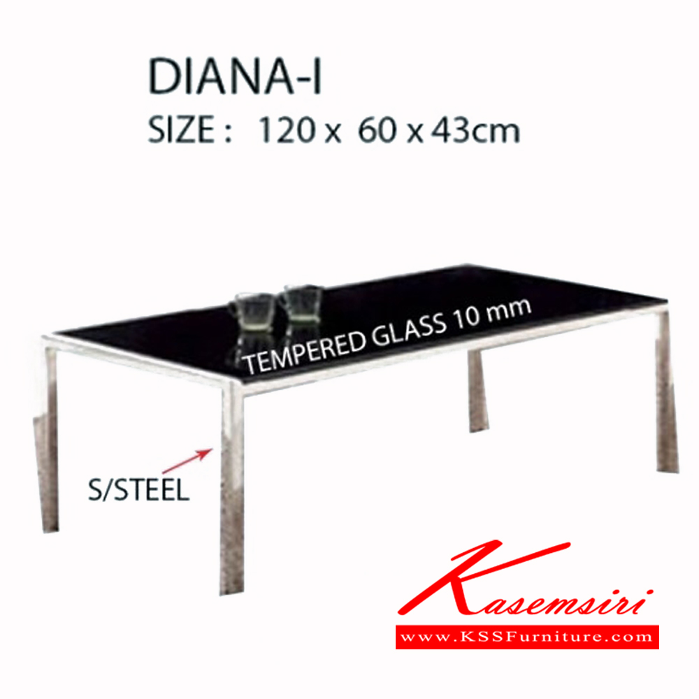 11876082::DIANA-I::DIANA-I โต๊ะกลางกระจก ขนาด ก120xล600xส430ซม. โต๊ะกลางโซฟา ฟรอนเทียร์ โต๊ะกลางโซฟา ฟรอนเทียร์