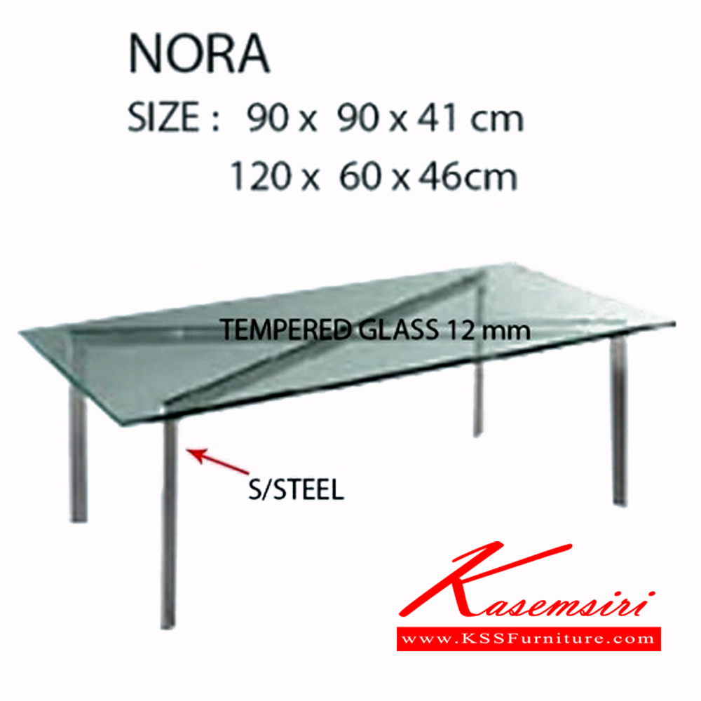 131010864::NORA::NORA โต๊ะกลางกระจก ขนาด ก900x900xส410ซม. และ ขนาด ก1200xล600xส460ซม. โต๊ะกลางโซฟา ฟรอนเทียร์