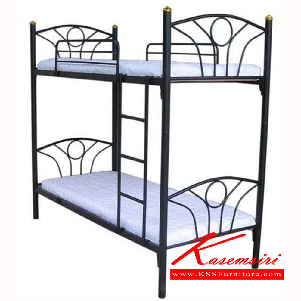 69001::Classic::A Hippo 2-story steel bed. Available in 3 feet. Available in White, Blue, Black and Silver Metal Beds