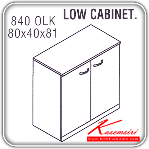 77573846::840-OLK::An Itoki cabinet with double swing doors. Dimension (WxDxH) cm : 80x40x81