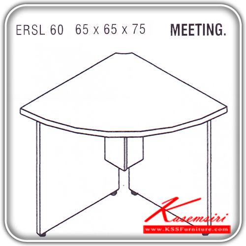 56420880::ERSL-60::โต๊ะต่อเข้ามุม รุ่น SOFT LIGHT สีเชอร์รี่/ดำ ขนาด ก650xล650xส750 มม. โต๊ะสำนักงานเมลามิน ITOKI