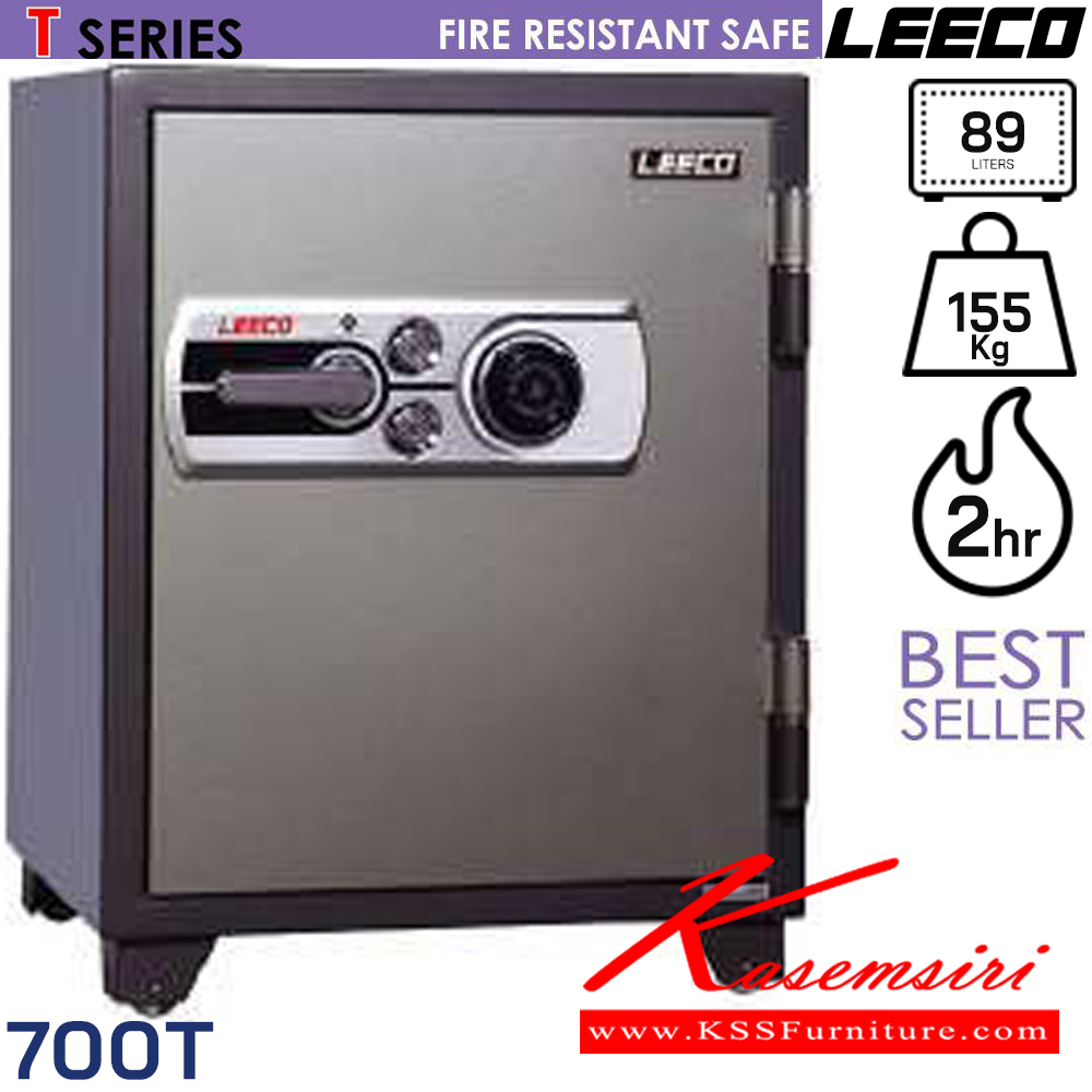 37038::700T::ตู้นิรภัยขนาดใหญ่ น้ำหนัก 155 kg รุ่น 2กุญแจ1รหัส ภายในมี1ลิ้นชักพร้อมกุญแจล็อค มี1ชั้นวางของปรับได้ ขนาดภายนอก 590x600x765H มม. ขนาดภายใน 450x355x560  มม. ความจุ 89 ลิตร กันไฟ 2 ชั่วโมง ลีโก้ ตู้เซฟ