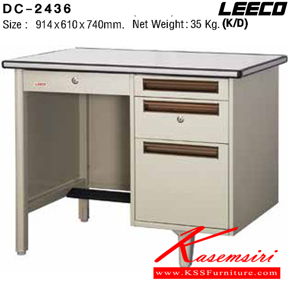 66088::DC-2436::โต๊ะทำงานเหล็ก 3 ฟุต ขนาด W914xD610xH740 มม. Knockdown ถอดประกอบได้ น้ำหนัก 35 kg ลีโก้ โต๊ะทำงานเหล็ก