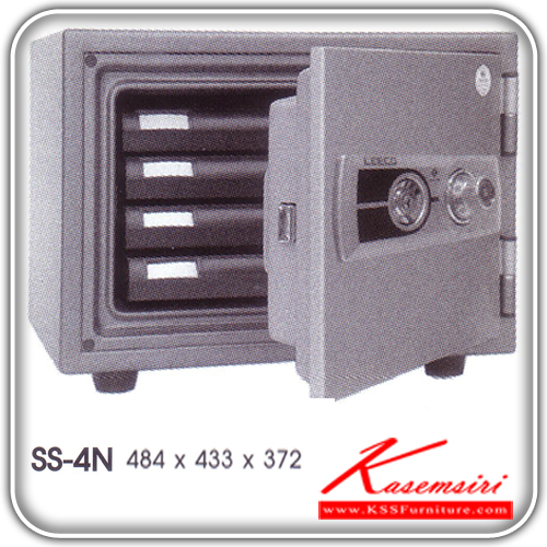 131028087::SS-4N::A Leeco safe with TIS standard. Dimension (WxDxH) cm : 48.4x42.9x37.2. Weight 54.5 kg