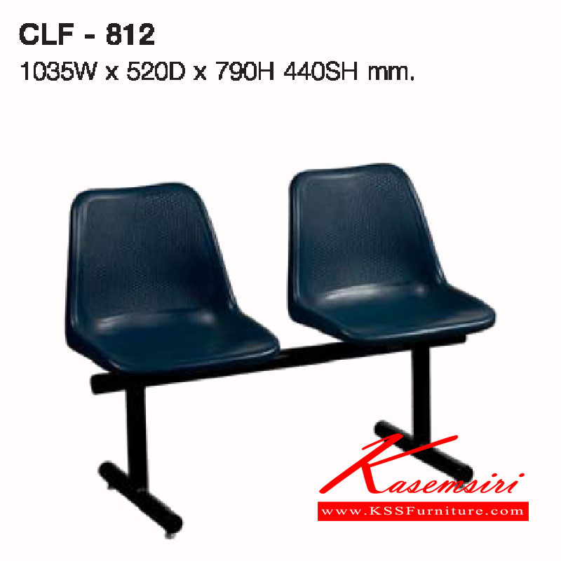 32041::CLF-812::A Lucky row chair for 2 people with painted base and polypropylene seat. Dimension (WxDxH) cm : 103.5x52x79