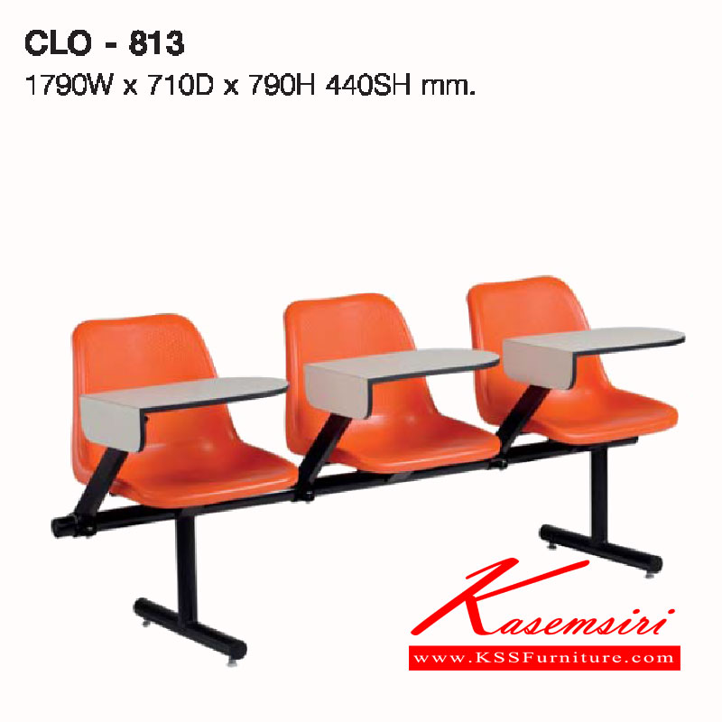 09066::CLO-813::เก้าอี้แถว 3 ที่นั่ง พร้อมไม้เลคเชอร์ รุ่นCLO-813 ขนาด ก1790xล710xส790(440) มม. เก้าอี้แลคเชอร์ LUCKY