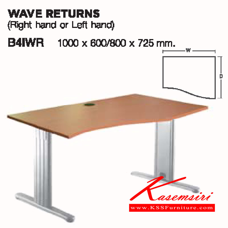 20058::B4IWR-L-R::โต๊ะทํางาน ขนาด ก1000xล600/800xส725 มม. โต๊ะเหล็ก LUCKY