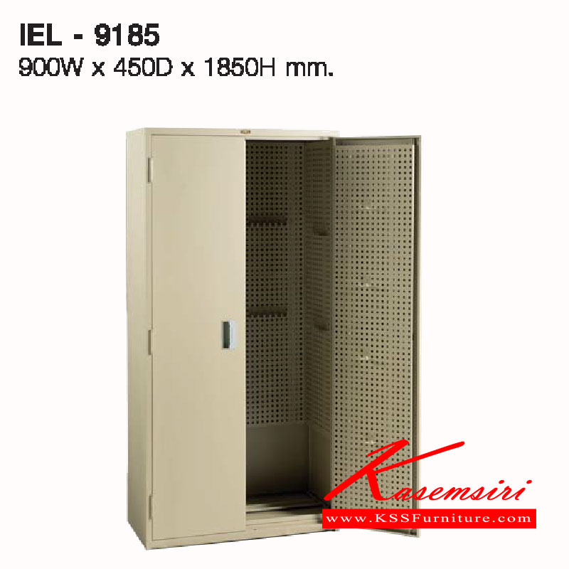 13066::IEL-9185::ตู้เก็บเครื่องมือ2บานเปิดมีกุญแจปิดล็อค เหมาะสำหรับงานช่าง IEL-9185 ขนาด ก900xล450xส1185 มม. ตู้เอนกประสงค์เหล็ก LUCKY