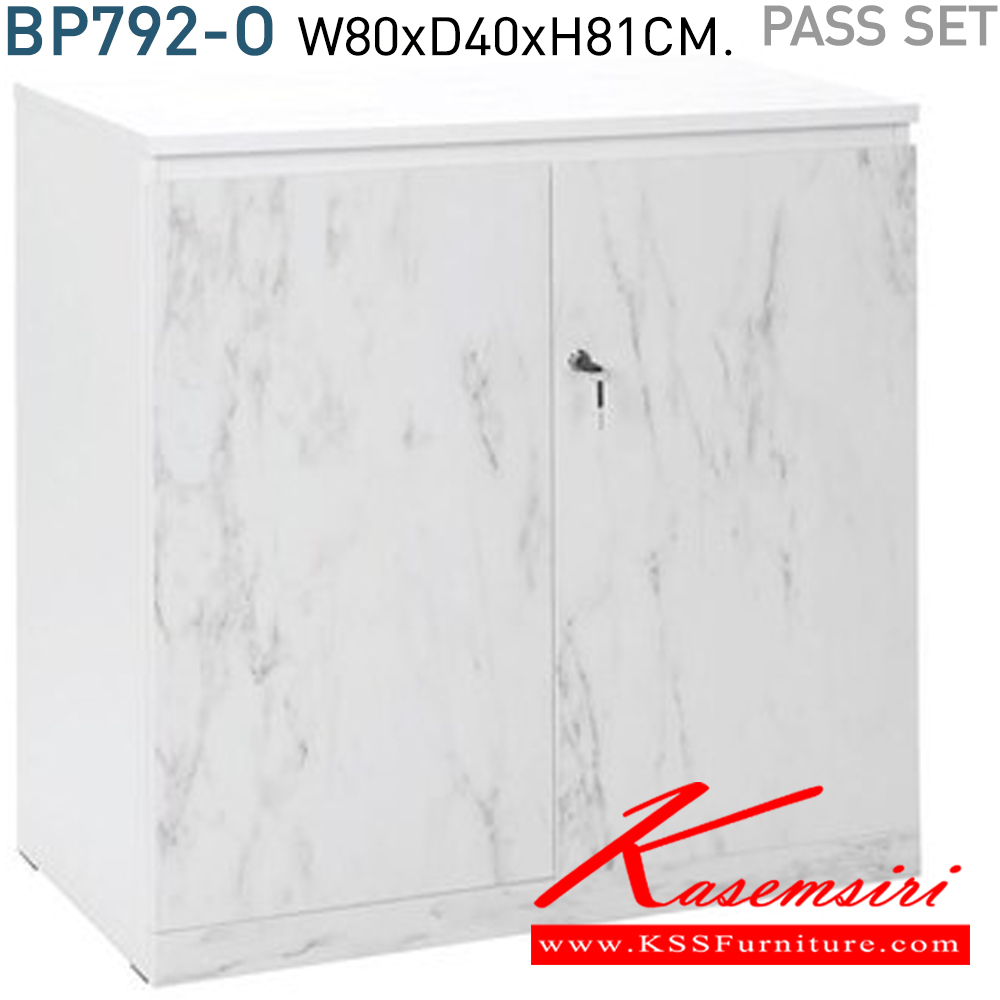 10026::BP792-O(หินอ่อนขาว-ขาว)::ตู้เอกสารเตี้ยบานเปิด เมลามิน ขนาด W80xD40xH81 CM. สีหินอ่อนขาว-ขาว โมโน ตู้เอกสาร-สำนักงาน