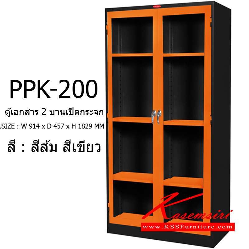 49038::PPK-200::A Prelude steel cabinet with 2 swing glass doors. Dimension (WxDxH) cm : 91.4x45.7x182.9 Metal Cabinets
