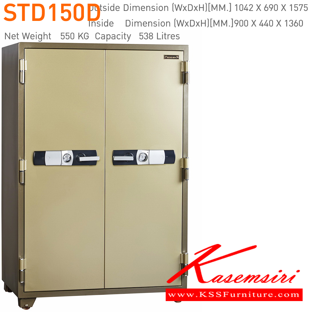 97084::STD150D::ตู้นิรภัยดิจิตอล รุ่น STD150D
น้ำหนัก 550 กิโลกรัม
ขนาดภายนอก 1042x690x1575 มม.
ขนาดภายใน 900x440x1360 มม.