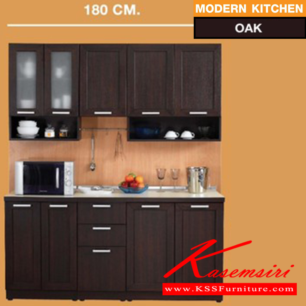 17034::MODERN-KIT-180::A Sure 180-cm kitchen set including MB-60, MBD-40, MB-80, MLW-60G, MW-40, MLW-80 and MT-180