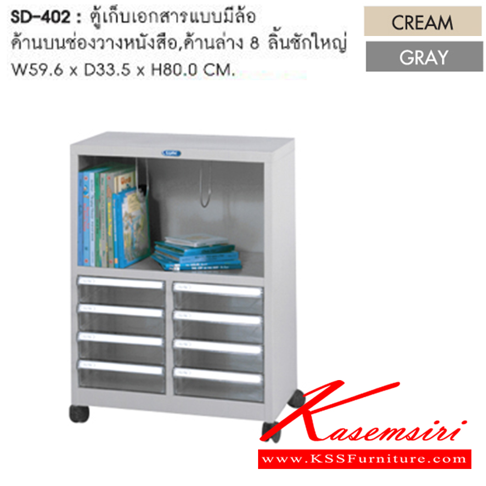 38001::SD-402::A Sure steel cabinet with casters. Dimension (WxDxH) cm : 59.6x33.5x80 Metal Cabinets