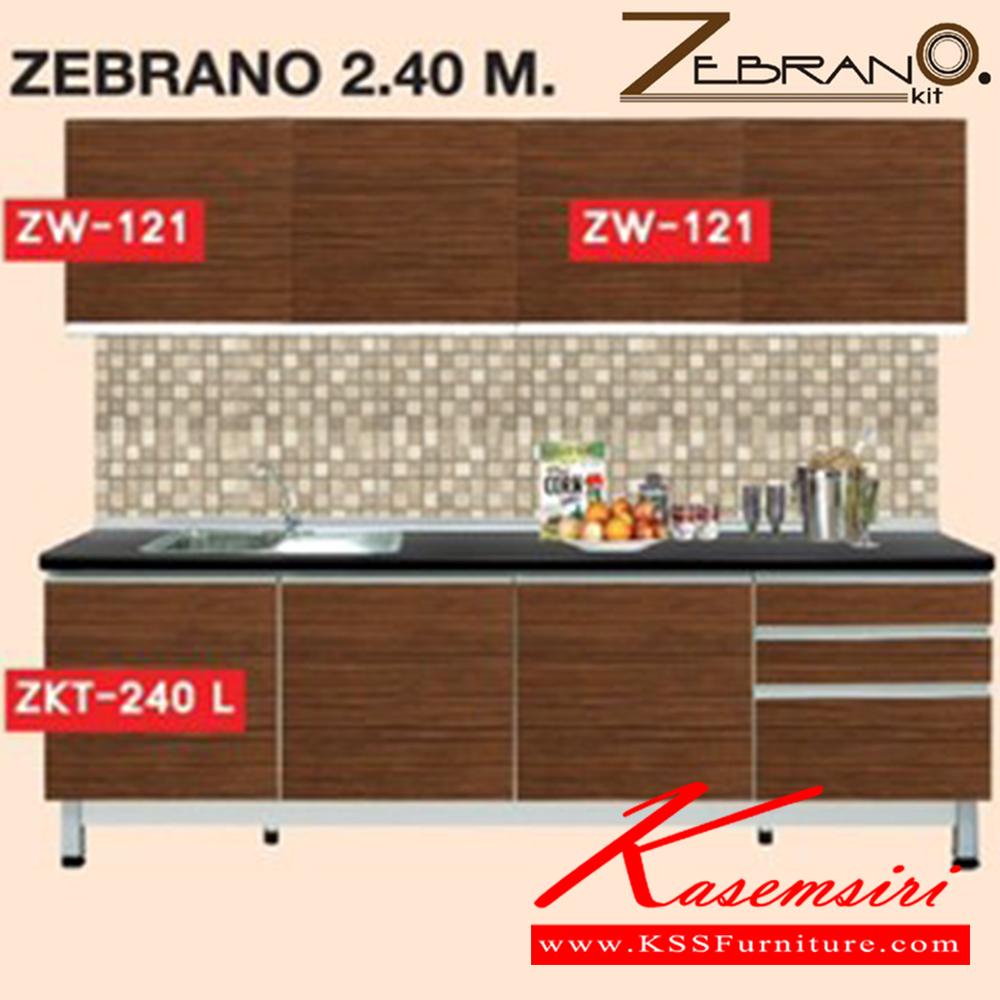 22018::ZW-121-ZKT-240L::A Sure kitchen set including 2 floating cabinets. Dimension (WxDxH) cm : 120x35x60. Counter. Dimension : 240x60x84