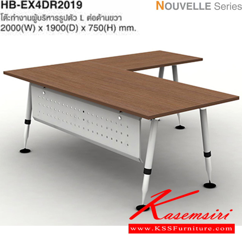 43089::HB-EX4DR2019::โต๊ะสำนักงานเมลามิน ขนาด2000X1900X750มม. โครงสร้างเป็นเหล็กอย่างดี หน้าท๊อปเป็นเมลามิน ชุดโต๊ะทำงาน ไทโย