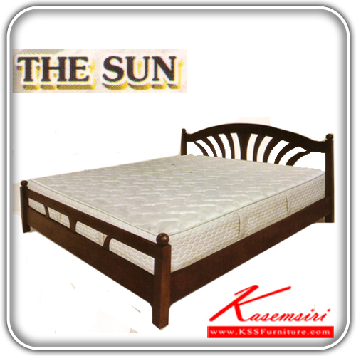 11880088::SF-B-04::เตียงไม้จริง THE SUN มีขนาด 3.5ฟุต,5ฟุต,6ฟุต เตียงไม้ธรรมชาติ SRINAKORN