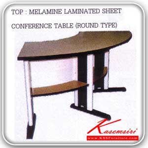 10762028::CFR-94::โต๊ะประชุมโค้ง ชุดต่อ โครงเหล็กรูปตัว "L" พ่นสี หน้าโต๊ะโฟเมก้าลายไม้ เพิ่มชั้นวางของ โต๊ะเหล็ก TOKAI