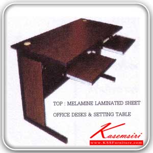 95706030::COM-1::A Tokai metal computer table with laminated sheet on surface and 2 drawers provided. Dimension (WxDxH) cm : 61x150x75. Metal Tables