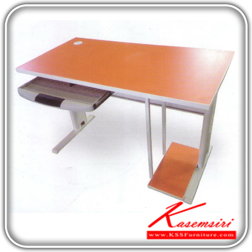 56420070::TCC-9393::A Tokai steel table with melamine topboard, CPU stand, keyboard drawer. Dimension (WxDxH) cm : 60x120x75 Metal Tables