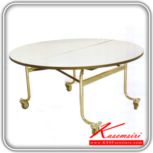 701123221::TR-48-60-72-84-96::โต๊ะกลมเอนกประสงค์ ติดขอบPVC พับครึ่งได้ โครงโต๊ะ:เหล็กขาชุบโครเมี่ยม มีล้อเลื่อน โต๊ะอเนกประสงค์ TOKAI โตไก โต๊ะอเนกประสงค์