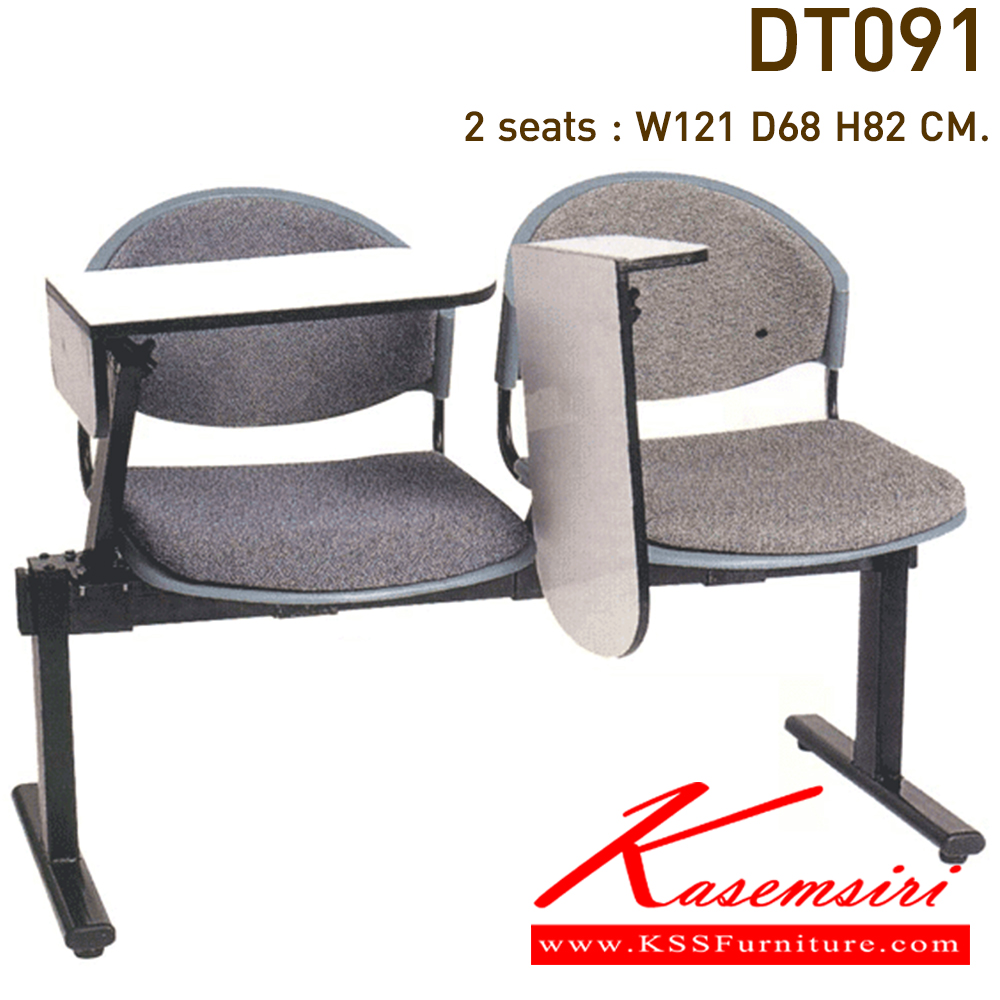 65044::DT-091::เก้าอี้ 2-3-4 ที่นั่งพลาสติกรุ่น VC หุ้มเบาะมีเลคเชอร์แบบพับเก็บด้านข้าง คานพ่นดํา   เก้าอี้แลคเชอร์ VC