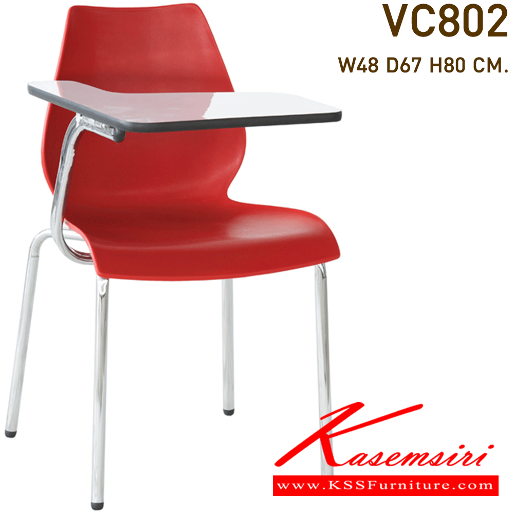 13095::VC-802::A VC lecture hall chair with chrome base. Dimension (WxDxH) cm : 48x67x80. Available in 5 colors
