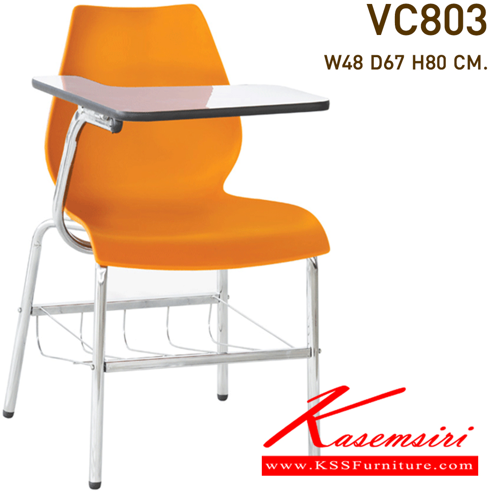 18026::VC-803::A VC lecture hall chair with chrome base. Dimension (WxDxH) cm : 48x67x80. Available in 5 colors
