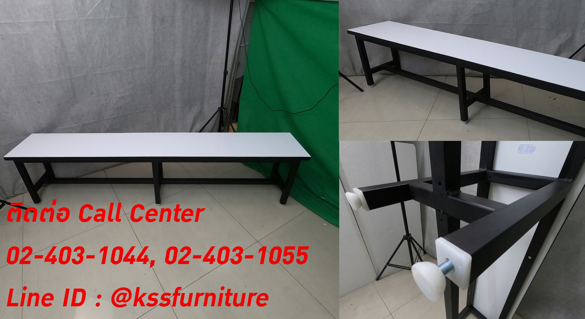 89082::DF-01-TABLE-BENCH::A Tokai canteen set with 2 benches. Table Dimension (WxDxH) cm : 182.9x76x75. Bench Dimension (WxDxH) cm : 182.9x30x43 Available in White. Dining Sets