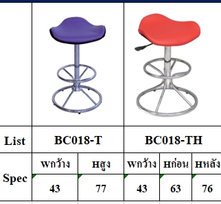 96094::BC-018T::เก้าอี้บาร์ รุ่น BC-018T เก้าอี้บาร์อานม้า ขาบาร์สูง  เก้าอี้บาร์ Elegant