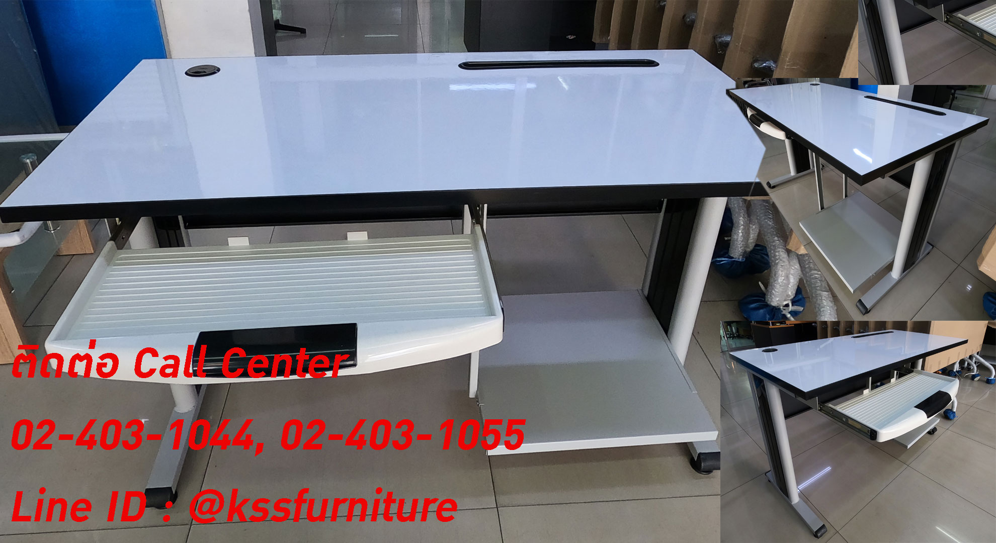 72016::TCF-92::A NAT steel table with melamine laminated topboard, keyboard drawer and steel base. Dimension (WxDxH) cm : 120x60x75 Metal Tables