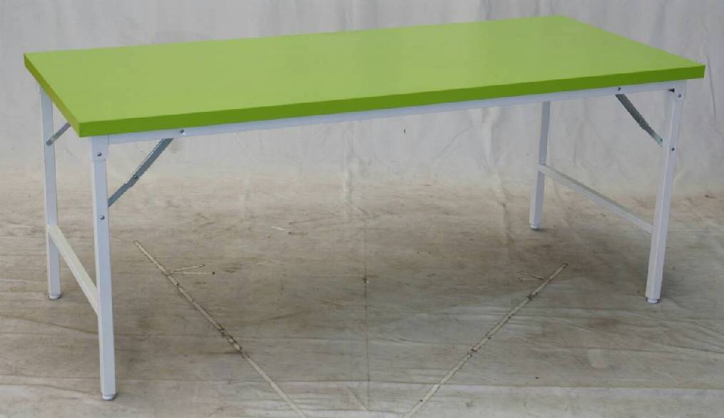 28048::MTSG::โต๊ะพับอเนกประสงค์ Top เหล็ก รุ่น MTS สีเขียว คานและขาสีขาว อีลิแกนต์ โต๊ะพับอเนกประสงค์-หน้าเหล็ก