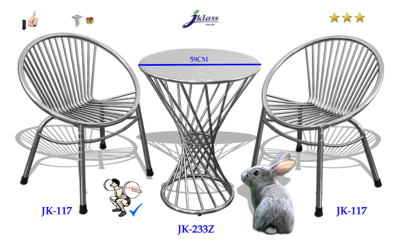 90010::JK-117::เก้าอี้สแตนเลสทรงหอยแครง (Cockle Chair) ขนาด ก570Xล650Xส450-780 มม. เก้าอี้รับแขกออกแบบพิเศษรูปหอย ขาท่อขนาด 25 มม. สำหรับรับแขกหรือนั่งพักคอย ทำจากสเตนเลสแท้ 100% เจเค เก้าอี้สแตนเลส