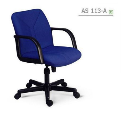 97082::AS-113A::An Asahi AS-113A series office chair with black metal/fiber/aluminium base, providing adjustable screw-thread/gas lift extension. 3-year warranty for the frame of a chair under normal application and 1-year warranty for the plastic base and accessories. Dimension (WxDxH) cm : 60x62x79. Available in 3 seat styles: PVC leather, PU leather and Cotton.