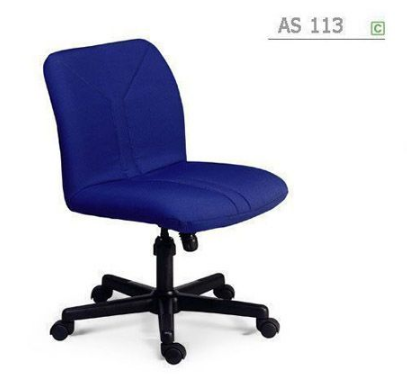 89034::AS-113::An Asahi AS-113 series office chair with black metal/fiber/aluminium base, providing adjustable screw-thread/gas lift extension. 3-year warranty for the frame of a chair under normal application and 1-year warranty for the plastic base and accessories. Dimension (WxDxH) cm : 49x62x79. Available in 3 seat styles: PVC leather, PU leather and Cotton.